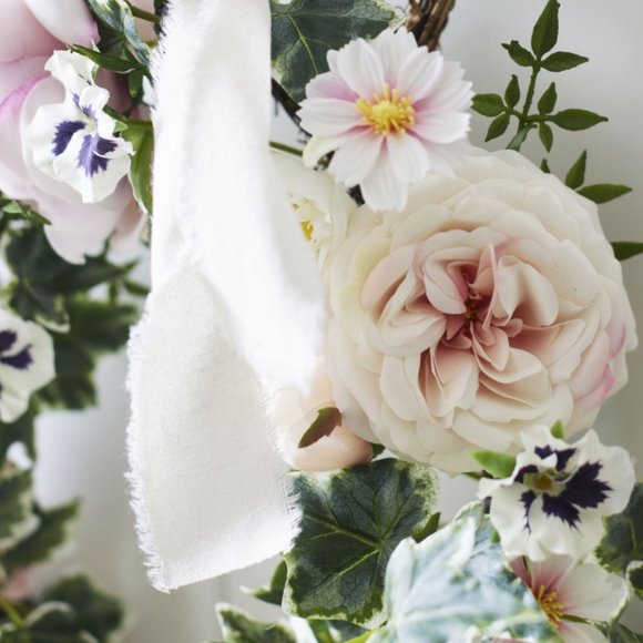 Pottery Barn Faux Floral Bunny Shaped Wreath - Picture 3 of 7